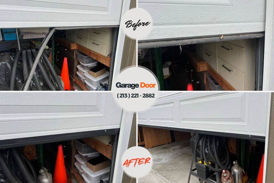 Before and after: garage door repair Northfield, NJ